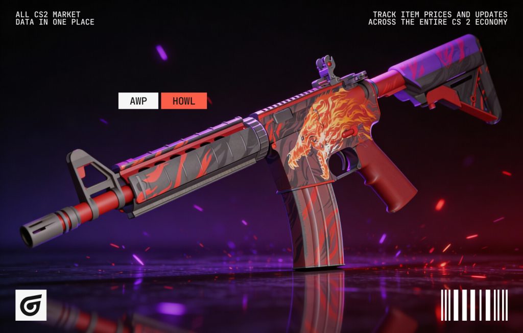 M4A4 | Howl skin showcased as one of the best M4A4 skins in CS2