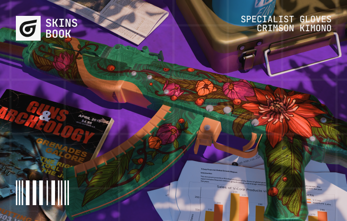 AK-47 | Wild Lotus Factory New from the St. Marc Collection, featuring detailed floral artwork and a green background, a rare CS2 (CS:GO) skin valued for its limited supply and strong collector demand.