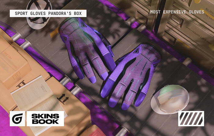 Sport Gloves | Pandora’s Box are rare CS2 (CS:GO) gloves and among the most expensive gloves CS2, valued by collectors as a true status symbol thanks to their iconic purple-and-black pattern, extraordinary red-tier rarity, and origin from the Glove Case and Operation Hydra Case, with the cheapest options starting around $3,000–$3,500.