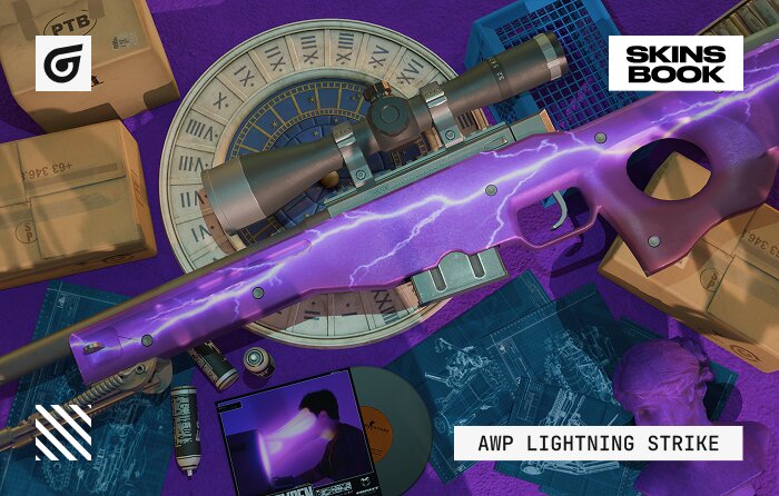 AWP Lightning Strike CS2 skin featuring a glossy purple finish with a metallic lightning bolt pattern across the body. One of the original and most recognizable elite AWP skins from early CS:GO, enhanced in Source 2 with a strong reflective sheen. Valued for nostalgia, simplicity, and high liquidity, with no Souvenir versions available. A classic status-symbol AWP commonly traded across top CS2 markets, appreciated for clean design without sticker complications.