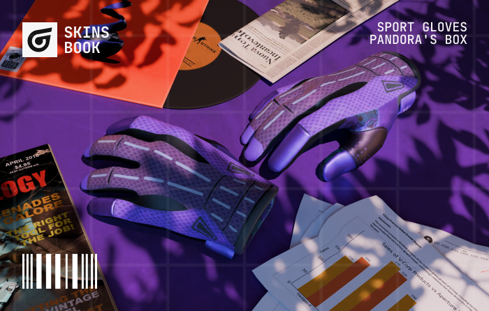Sport Gloves | Pandora’s Box Factory New with vivid purple coloring, one of the rarest and most expensive skins in CS2 (CS:GO), highly valued for its ultra-low float and striking design.