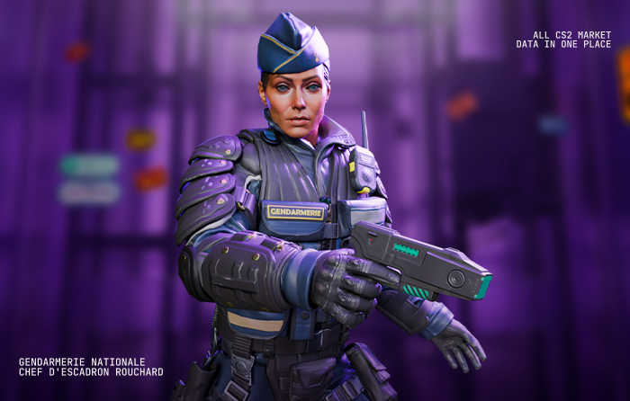 Chef d'Escadron Rouchard | Gendarmerie Nationale CS2 operator skin featuring a distinctive French military kepi, tactical armor, and elite law enforcement equipment. This stylish Counter-Terrorist agent stands out among CS2 agent skins and CT skins thanks to his unique headwear, which makes him one of the most recognizable CT agent skins in Counter-Strike 2. Popular among players searching for premium CS2 operators, counter strike operator skins, and CT agent skins, Rouchard combines classic French military tradition with modern tactical gear, creating a refined and authoritative appearance that distinguishes him from all other CS2 agents on the Counter-Terrorist side.