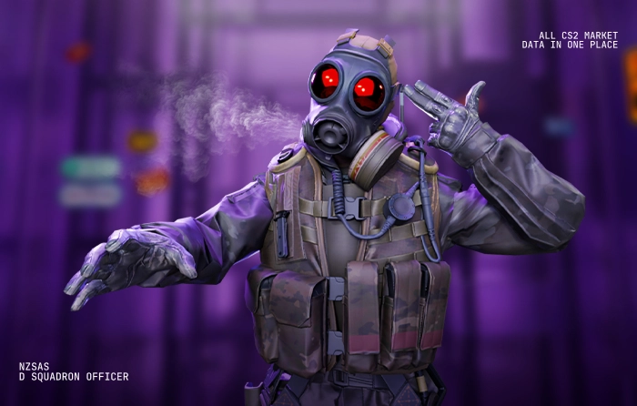 D Squadron Officer | NZSAS CS2 operator skin featuring a dark military beret, heavy tactical armor, and professional special forces equipment inspired by New Zealand's elite NZSAS unit. This distinguished Counter-Terrorist agent is highly sought after among players searching for CS2 agent skins, CT skins, and premium CT agent skins due to his limited availability from Operation Riptide. Known for his authoritative appearance and detailed tactical gear, D Squadron Officer stands out among all CS2 agents and counter strike operator skins, making him one of the best CS2 operator skins for players looking to equip an elite and recognizable Counter-Terrorist character.