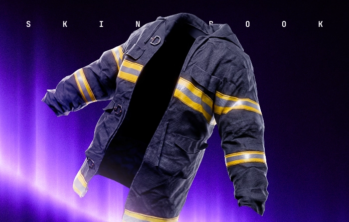 Fire Jacket Rust skin for the Jacket, released on January 12, 2017. This rare clothing skin features vivid orange flame patterns contrasted against dark fabric, giving the character a rugged, heat-scorched wasteland appearance. Valued between $540.00 and $674.94, the Fire Jacket is one of the most expensive Rust clothing skins, with its limited market supply, distinctive fiery design, and long-standing collector demand contributing to its high value.