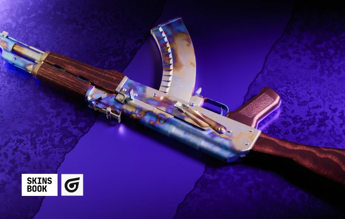 AK-47 Case Hardened Blue Gem in CS2, released with The Arms Deal update on August 14, 2013. This Classified rifle skin from the CS:GO Weapon Case features a randomized Case Hardened finish with bright blue, royal purple, and gold across the receiver and magazine. Pattern #661 is the most iconic AK-47 Case Hardened Blue Gem due to its extensive blue coverage and high collector value.