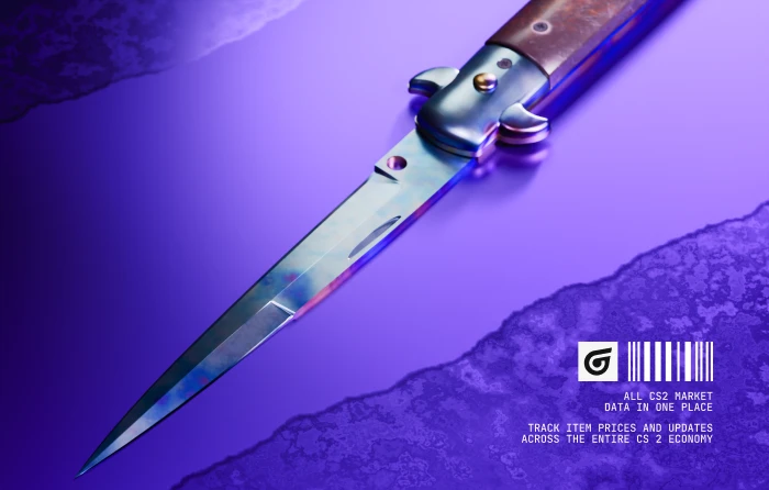 Stiletto Knife Case Hardened Blue Gem in CS2, released with the A New Horizon update on August 1, 2018. This Case Hardened knife from the Horizon and Danger Zone Cases features randomized blue, purple, and gold patterns across its slim blade, with Pattern #182 recognized as one of the best Stiletto Knife Blue Gem patterns thanks to its extensive blue playside coverage and collector appeal.