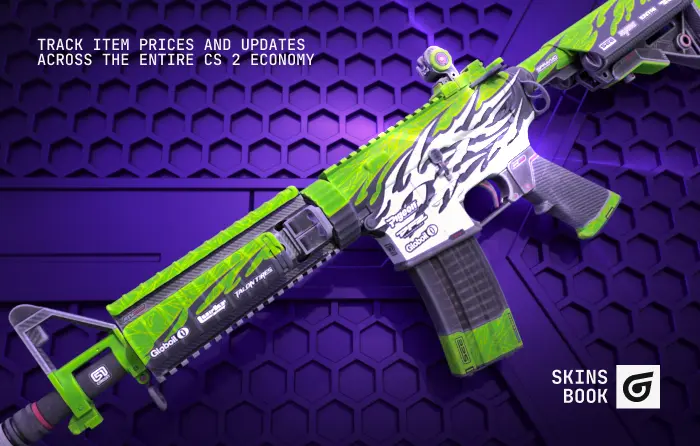 M4A4 Full Throttle Covert skin in CS2 (CS:GO), released September 16, 2025 in the Sealed Genesis Terminal from The Genesis Collection, priced ~$25.85–$193.63 with 0.00–1.00 float, featuring dwern’s speed-inspired custom paint job; one of the budget M4A4 Covert skins in CS2.