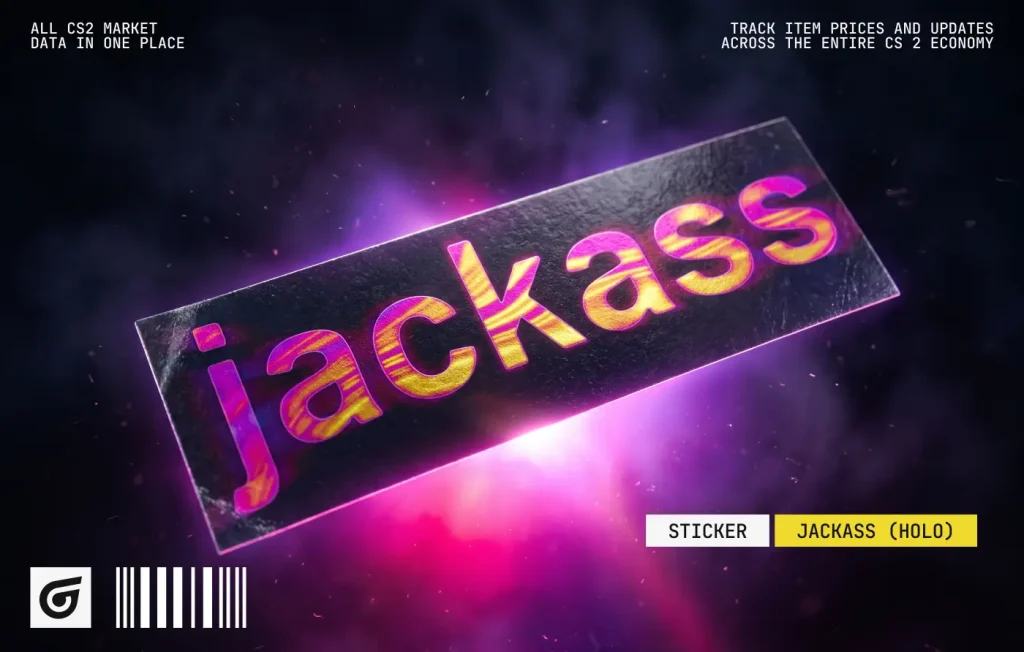 Released by Valve on July 3, 2026, Jackass (Holo) features the collaboration’s iconic purple skull. Priced at $2.85–$3.30, it is one of the boldest purple holo stickers CS2 players can pair with the M4A4 | Neo-Noir, USP-S | Cortex, or AWP | Neo-Noir.